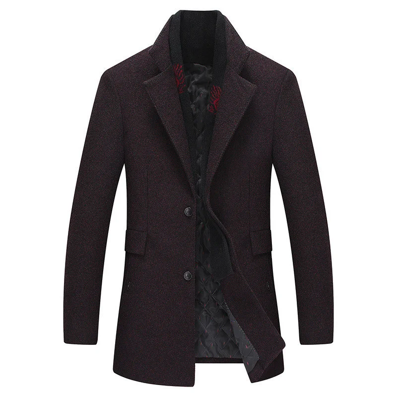 BOLUBAO, мужское зимнее шерстяное пальто,, мужская мода, сплошной цвет, толстая шерсть, смесь шерсти, шерстяное пальто, мужской Тренч, пальто, повседневное пальто
