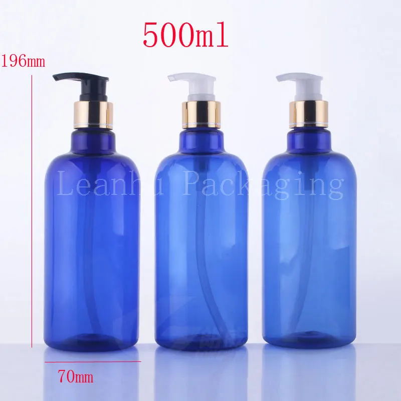 500ml empty lotion pump shampoo recycled PET bottles for cosmetic