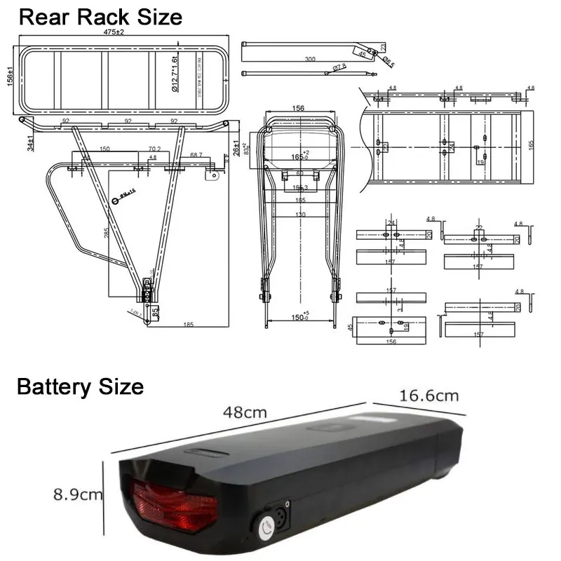 Батарея для электровелосипеда, 48 В, 21 Ач, литиевая батарея для электровелосипеда, samsung, LG, задняя батарея, Bicicleta Eletrica