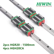 2 шт. Hiwin HGR20-1500 мм линейная направляющая+ 4 шт. HGH20CA узкая каретка блок подшипник cnc части