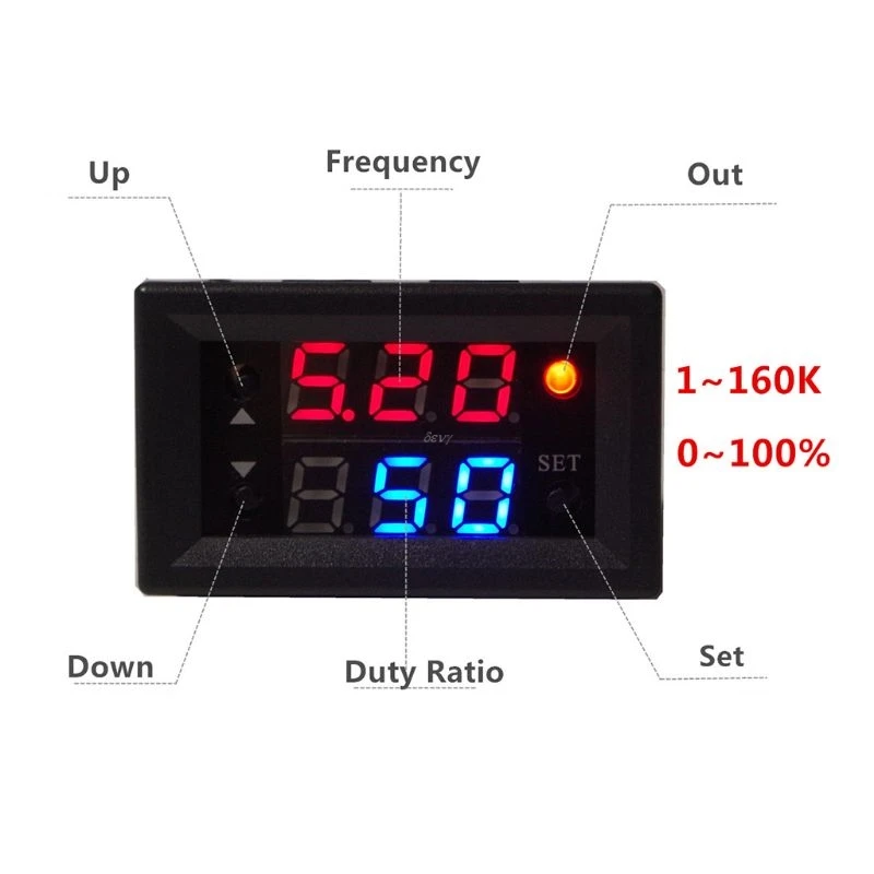 DC 4 30V Single Signal Generator PWM Pulse Frequency Duty Cycle