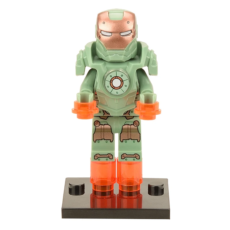 Синий Ironman Iron man Hall of Armor Mark21 Mark85 Bricks for figures Christmas Super Heroes Building BlockS Bricks Toys For Children - Цвет: Синий