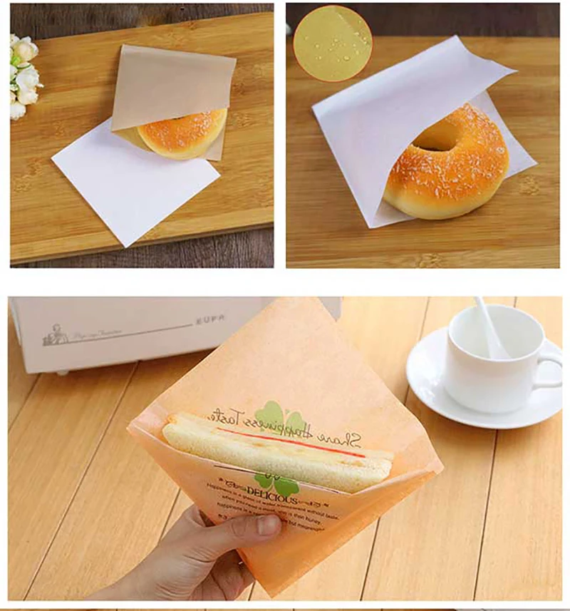 100 шт крафт-бумажный пакет для сэндвича одноразовые хлебные ремесленные хлебобулочные пищевые упаковочные пакеты для выпечки маслостойкие пончики для бара ресторана
