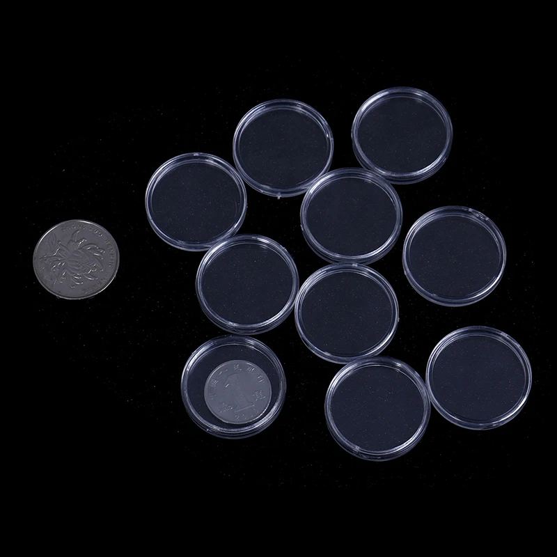 10pcs/pack Round Useful Transparent Coin Capsules Crafts Containers Diameter 26mm Storage/Collection Boxes Holders | Дом и сад