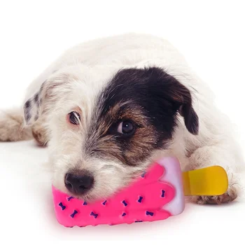 

Pet Toys Silicone Sounding Toy Ice Cream Pink Dog Toys Environmentally Friendly Bite-resistant Teeth Dog Toy Rubber Puppy