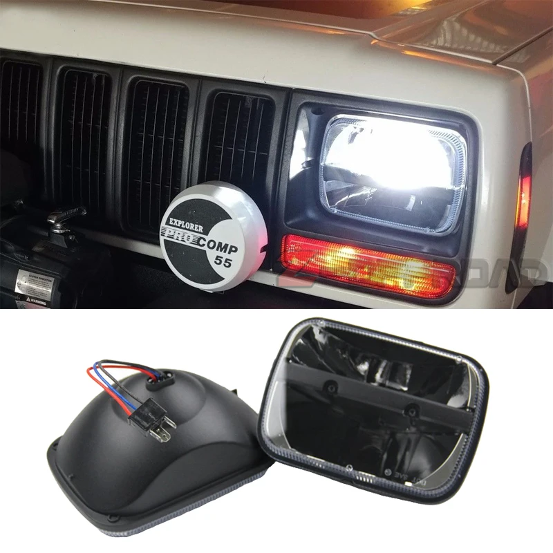 5x7Inch LED square truck front headlights replacement For Jeep Cherokee