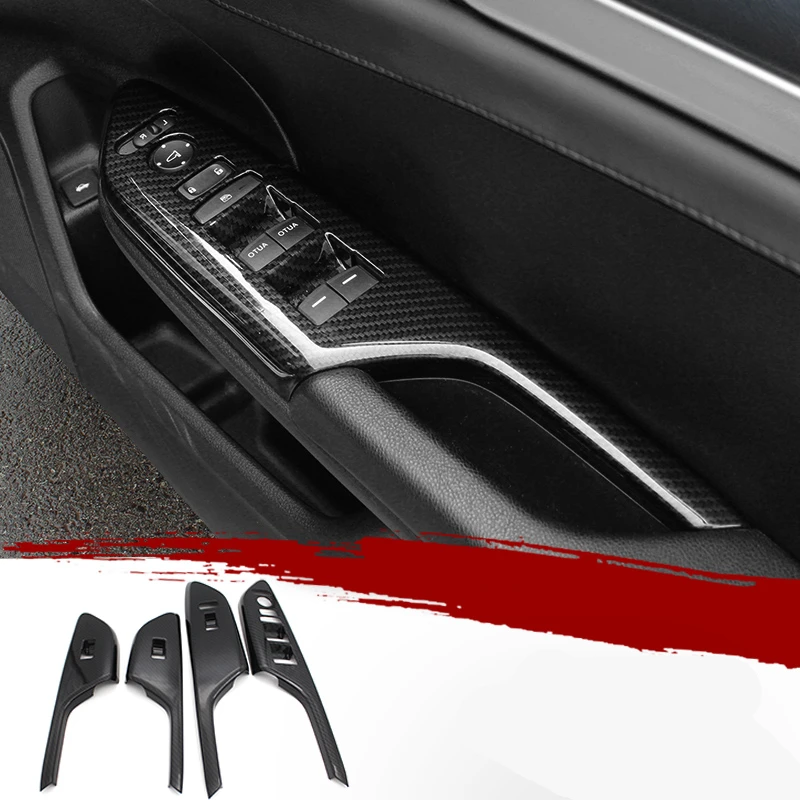 Углеродное волокно черные аксессуары для интерьера ABS Decroation крышка планки для Honda Civic 10th RHD - Название цвета: Armrest panel