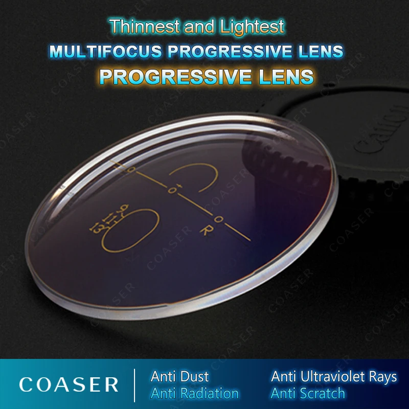 - Free Form Multifocal 1.67 Progressive Lens Transition Photochromic Glasses Prescription Optical Spectacle Reading Progressiva