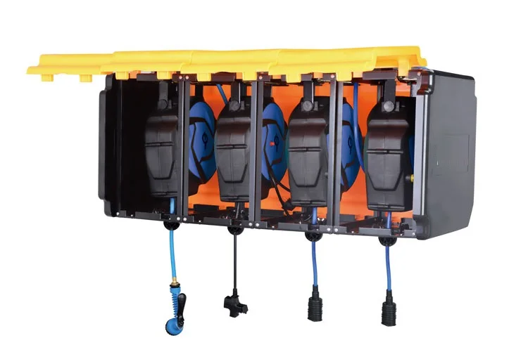 4 комбинированных бака, omposite коробка автомобильной катушки шланга, автоматическое восстановление прокатки машины водопроводные шланги c