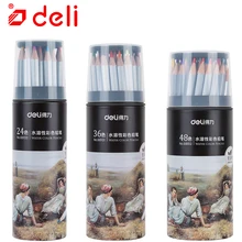 Deli Colored Pencil School Stationery Non toxic Classic Oil Pencil 24 36 48 Color Artist Painting