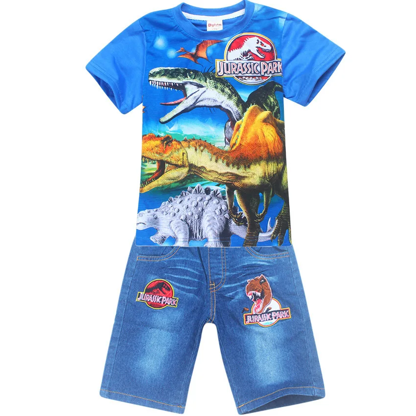 Детская футболка парк и мир Юрского периода костюм с рисунком динозавра, детские шорты топы, футболки, футболки Fille, летняя одежда для мальчиков-подростков