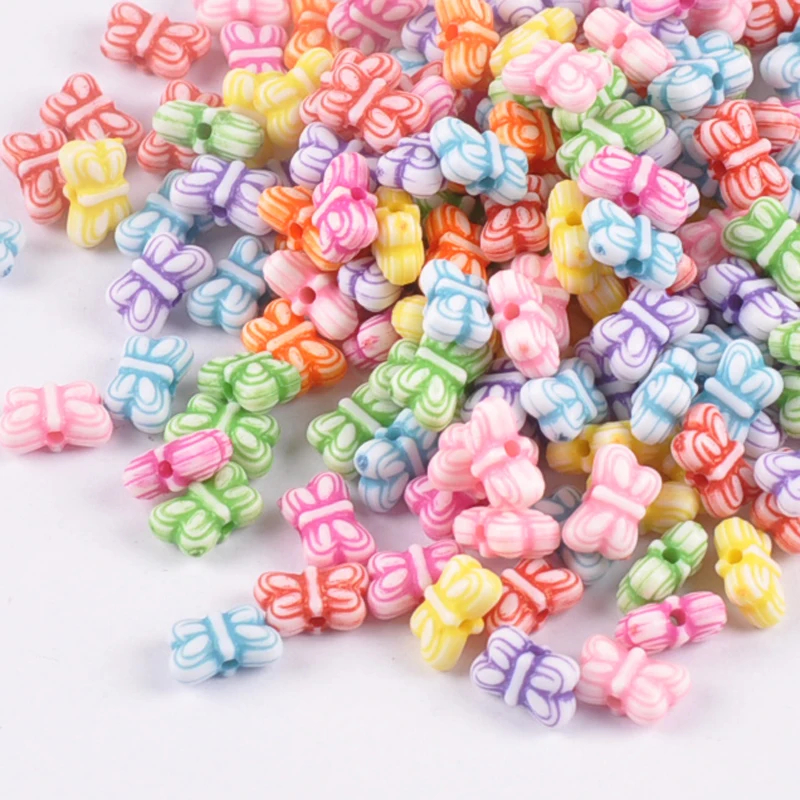 

9x5.5mm 100Pcs Mixed color Acrylic Vintage Style butterfly Spacer Beads For Jewelry Making YKL0720