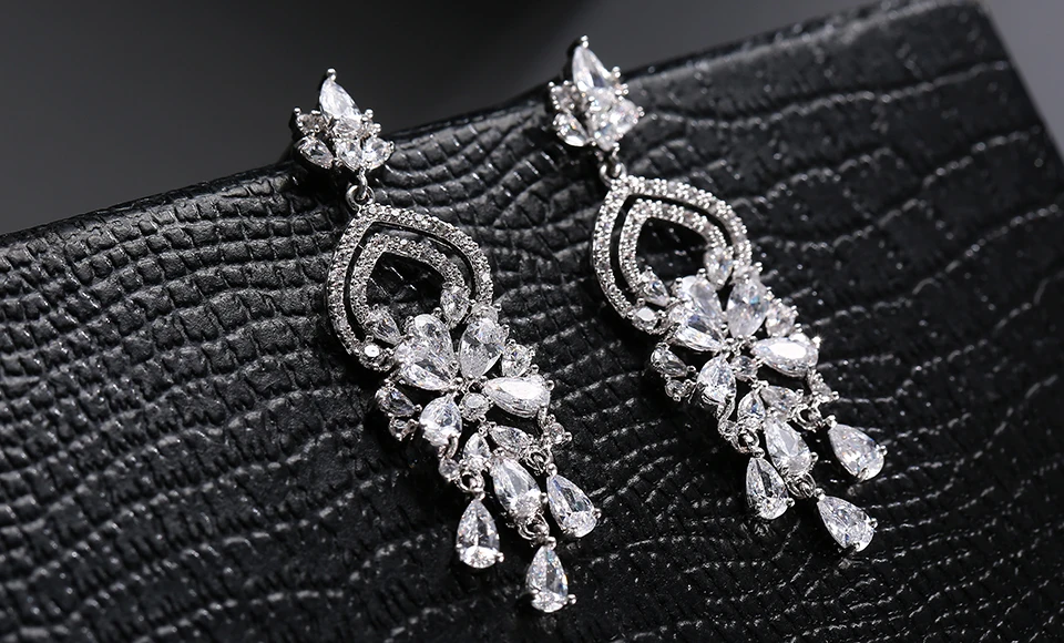ZAKOL новая мода люстра форма CZ камень для женщин Свадебные украшения серьги в форме капель Brincos цена FSEP551