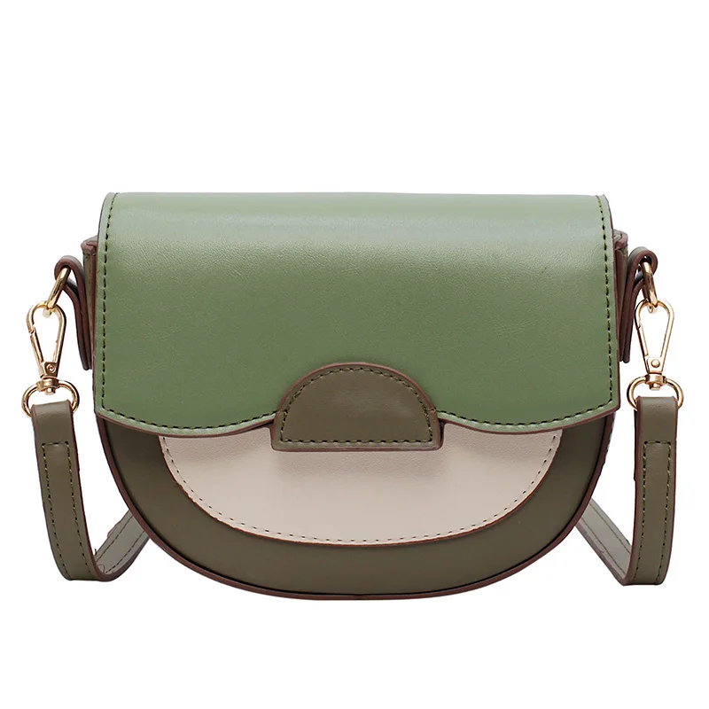 

BEAU-Mini Hit Color Ladies Saddle Bag 2019 Messenger Bag Ladies Shoulder Messenger Bag Ladies Leather Handbag