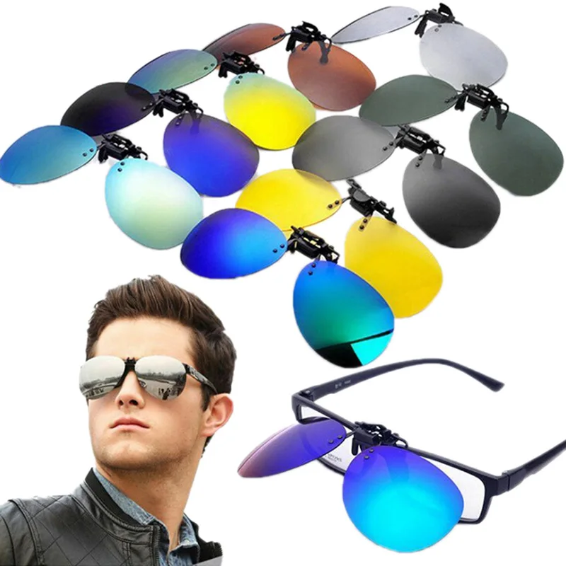 

Mens Womens Polarized Clip On Sunglasses Driving Night Vision Anti UVA Anti Sunglasses Clips Riding
