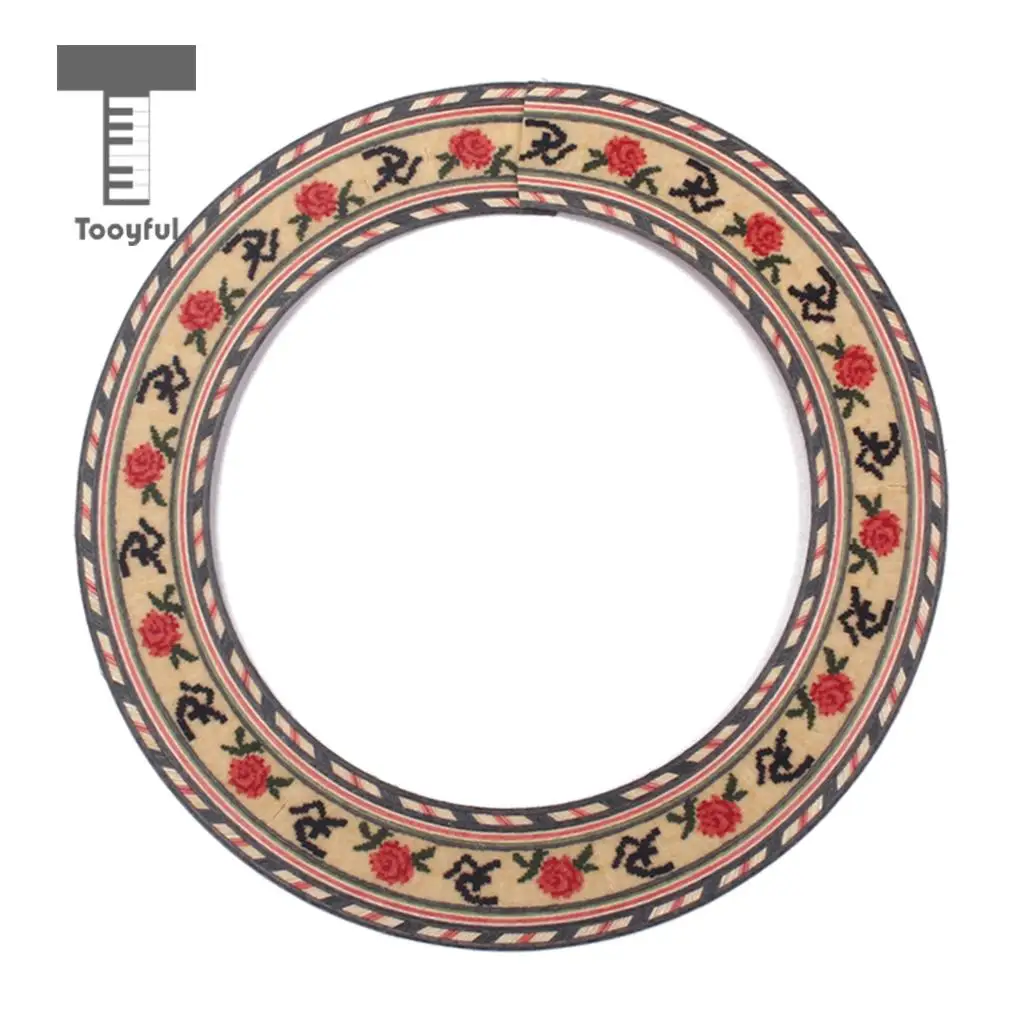 Tooyful 5pcs Guitar Rosette Inlaid Soundhole Rosewood Maple Luthier Tool Decor DIY for Acoustic Classical Guitar Parts
