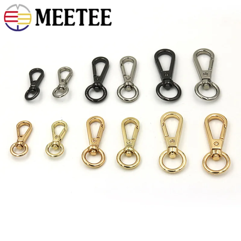 

Meetee 20pcs ID8/10/13mm Metal Luggage Bags Dog Buckle Lobster Swivel Trigger Clips Snap Hook Handbag Hanger Key Chain DIY Sew