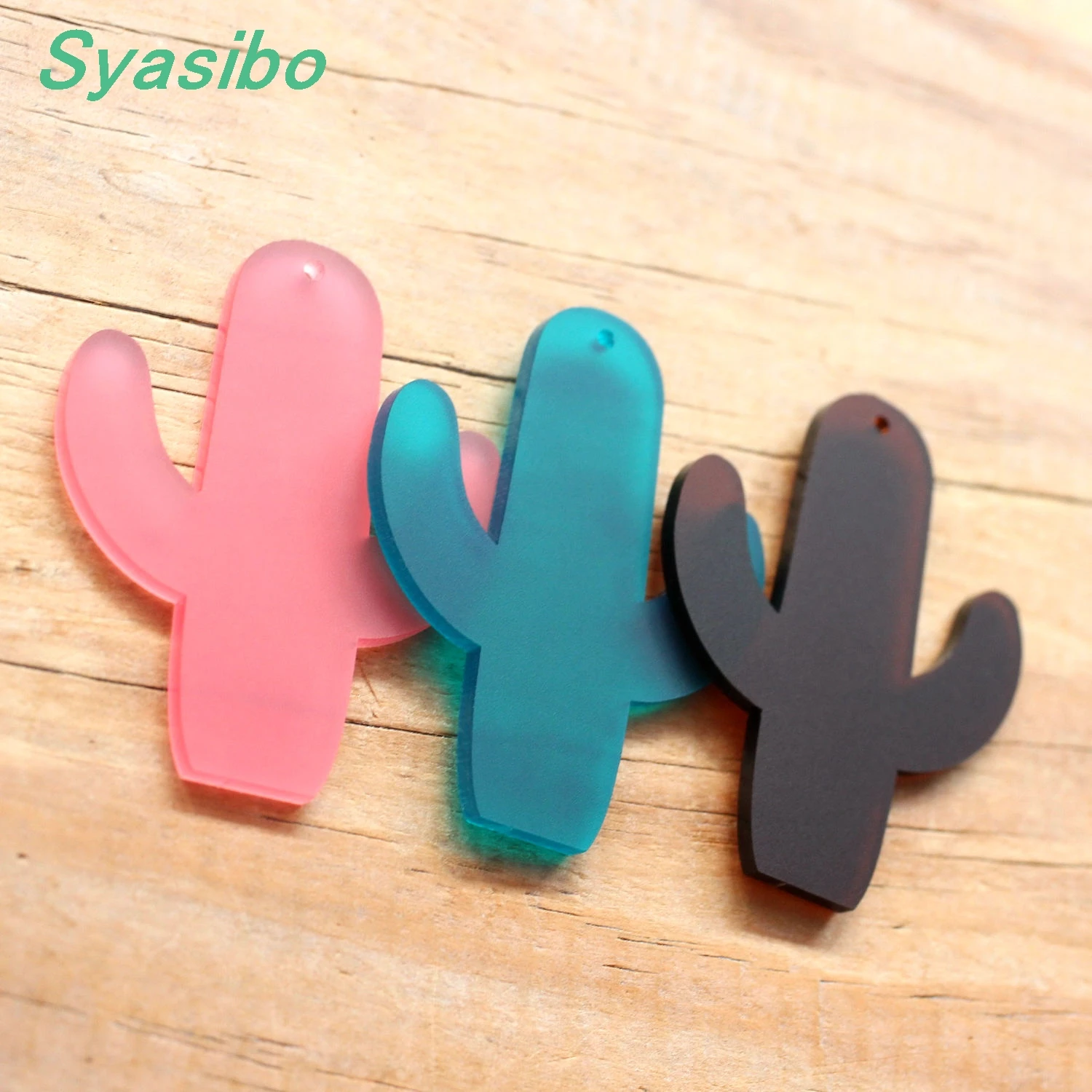 

50mm Acrylic Cactus Earrings Lace Oorbellen Charms Green Matt colros Laser Cut 2.0" -AC1310KO