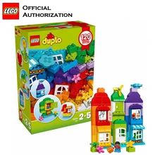 Duplo бренд Конструкторы здание детская игрушка Большой размер лего 120 шт. домашнее строительство Детские начинающие игрушки Blocos De consolao 10854