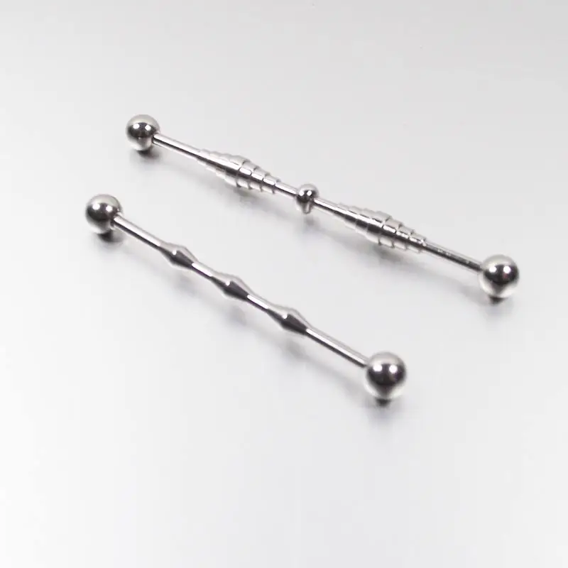 

1 piece Silver Surgical Stainless Steel 1.6mm Bamboo Long Industrial Barbell Magic wand Ear Body Piercing Jewelry Gift