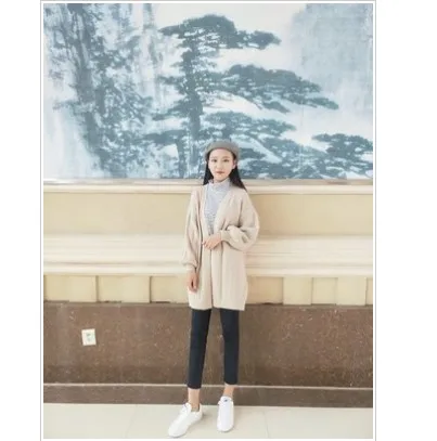 Knit Cardigan V-Neck Fashion Autumn And Winter Sweater 2019 New Winter Ladies Cardigan Loose Mid-Length Sweater AS115 (3)