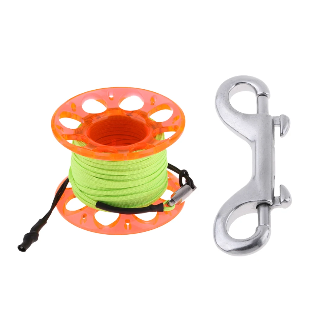 Finger Spool Reel Diving Gear Double Ended Snap Bolts Dive Wreck Scuba Diving Accessories 49ft