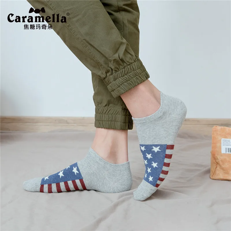 Caramella мужские невидимые хлопковые носки без показа повседневный стиль лето осень