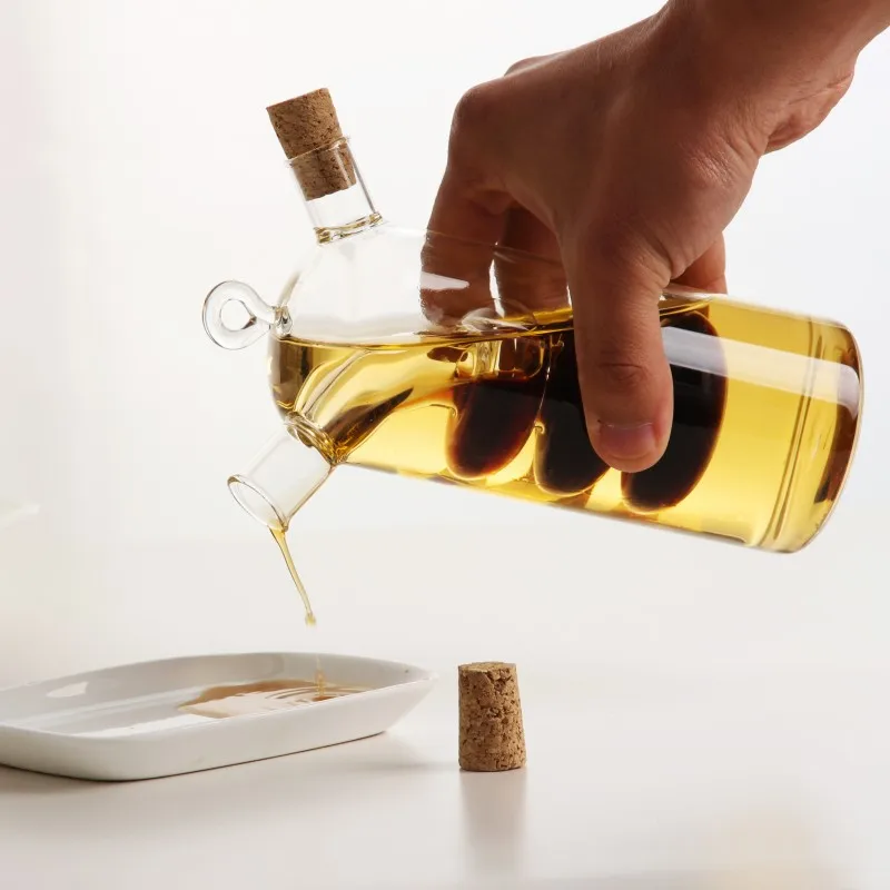 Oneice кухонные принадлежности стеклянная бутылка для оливкового масла кухонный графинчик бутылка для масла и уксуса двойная масленка бутылки стопор стеклянная банка