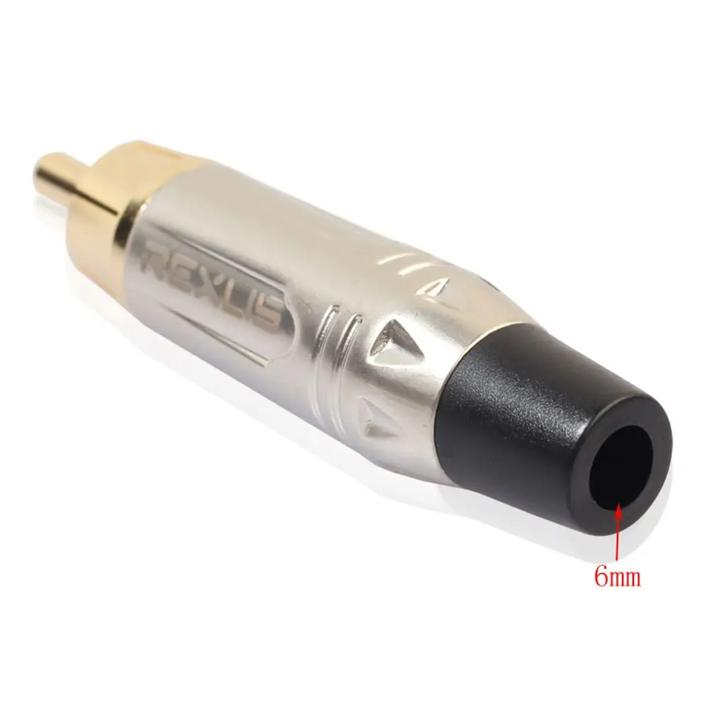 REXLIS 10 шт. DIY позолоченный RCA штекер HIFI Аудио кабель Мужской Видео разъем золотой