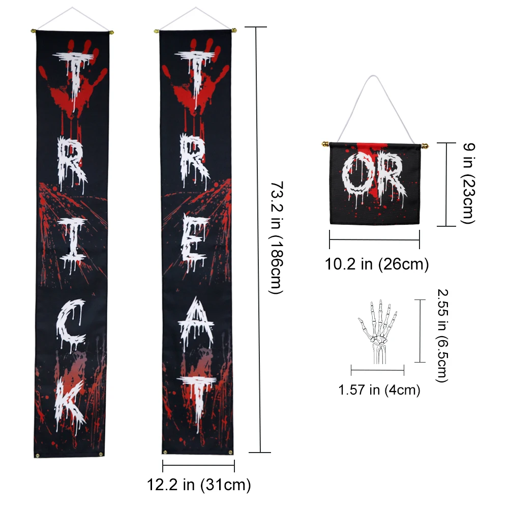 Хэллоуин Декор трюк или лакомство баннер 4+ коготь стикер Дверь знак ужас крыльцо знак настенные Висячие вечерние украшения наружное окно