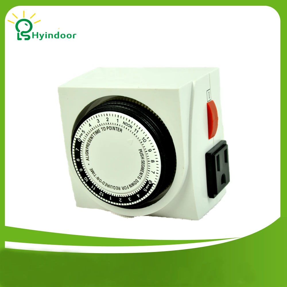 

UL Listed 24 Hour Dual Outlet Grounded Timer Switches Hydroponic Grow Light Timer