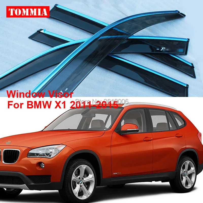tommia Brand New For BMW X1 2011 2015 Window Visor Shade Vent Wind Rain