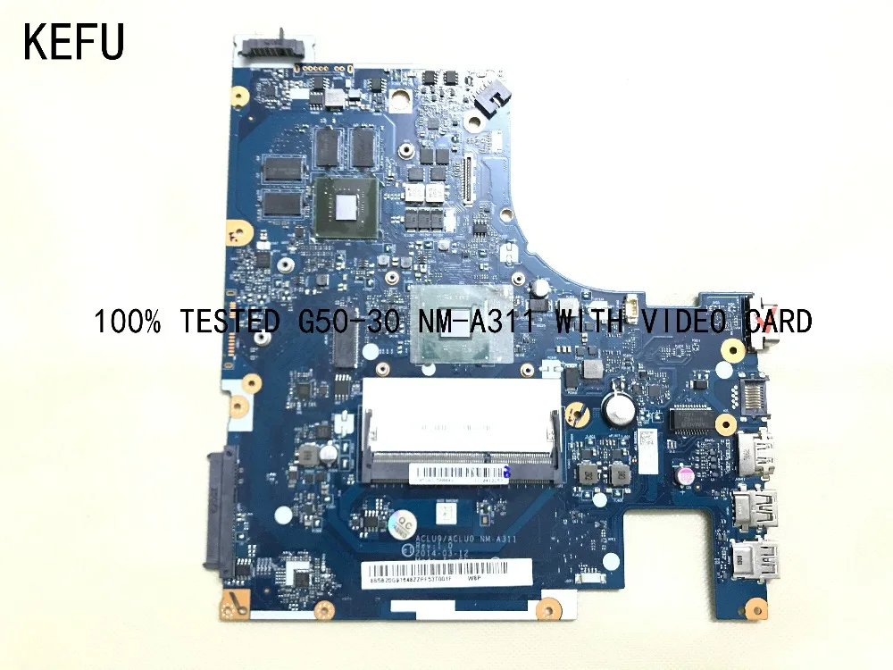 KEFU 100% اختبار شحن مجاني ACLU9/ACLU0 NM-A311 اللوحة المحمول لينوفو G50-30 على مجلس وحدة المعالجة المركزية + فيديو بطاقة