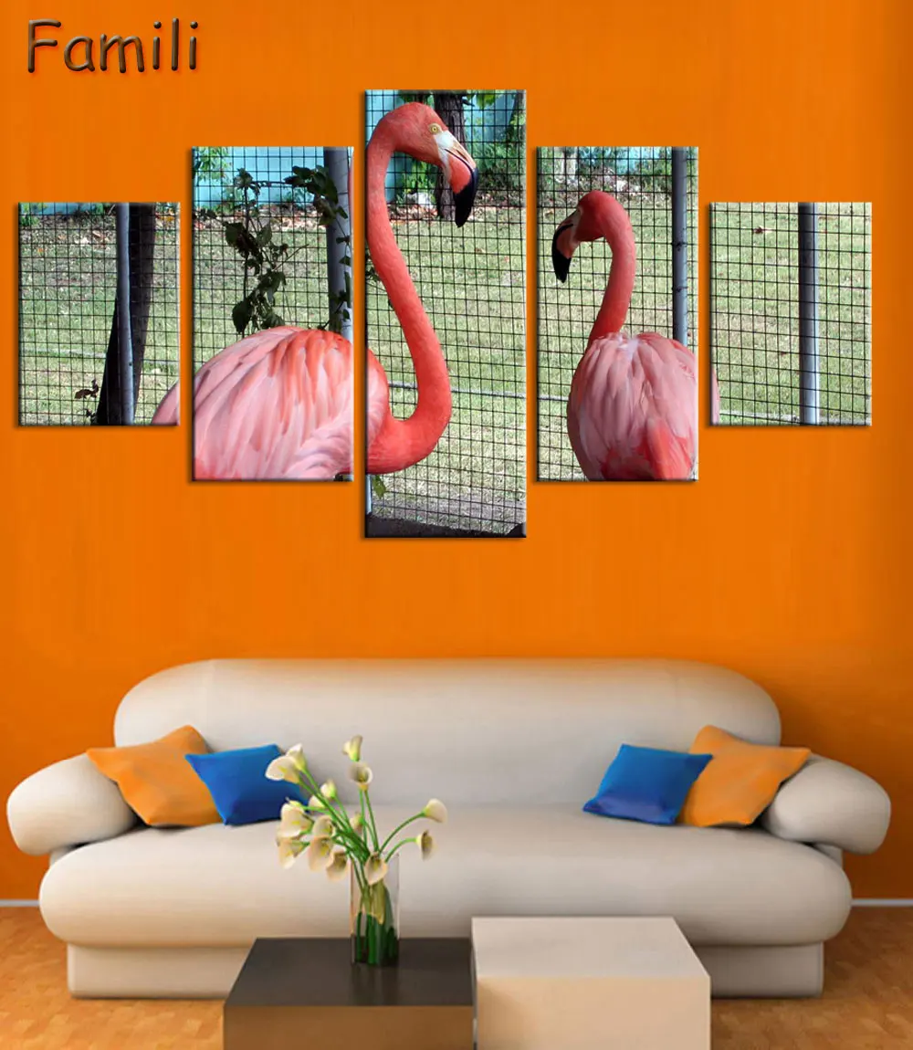 5 шт. Картина на холсте с изображением фламинго|art painting|canvas printsthe paintings |