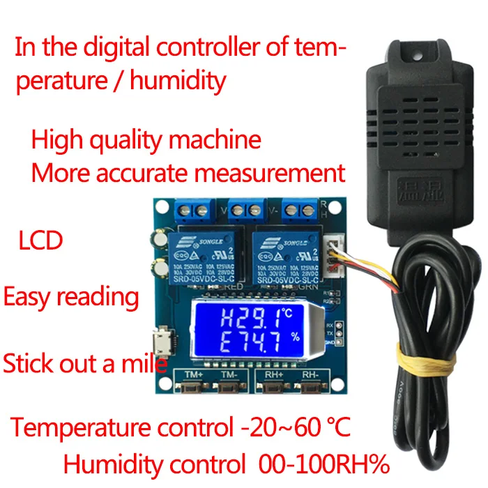 LCD Digital display Temperature and humidity Controller Automatic
