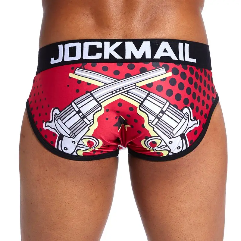 JOCKMAIL Brand Sexy Mens Underwear Briefs calzoncillos hombre slips printed calcinha Cueca Gay Underwear Male Panties white boxer briefs