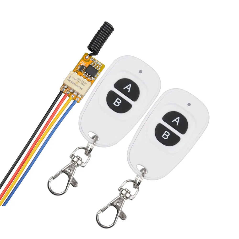

DC 3.7V 5V 6V 7V 9V 12V Mini Relay Wireless Switch Remote Control Power Save contaLamp Controller With White Transmitter