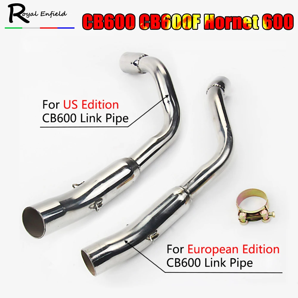 

CB 600 For Honda CB600 CB600F Hornet 600 Without Exhaus Slip On Motorcycle Modified Exhaust Muffler Escape Pipe Middle Link Pipe