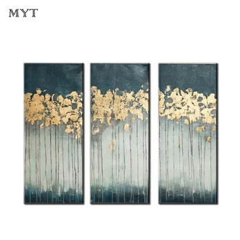 

Hot sale 3 pieces Pictures Handpainted Abstract Light color Oil Paintings Knife Acrylic art on Canvas Home Decor for living room