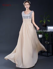 Pailletten A-Line Abendkleid Chiffon Champagne Formale Abendkleid vestido de festa