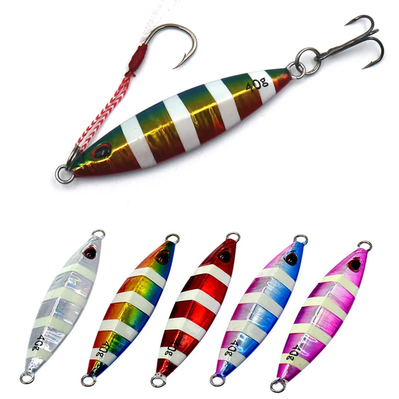 

HISTOLURE Luminous Metal Cast Jig 40g Micro Shore Casting Jigging Lead Fish Sea Bass Fishing Lure Artificial Bait Tackle