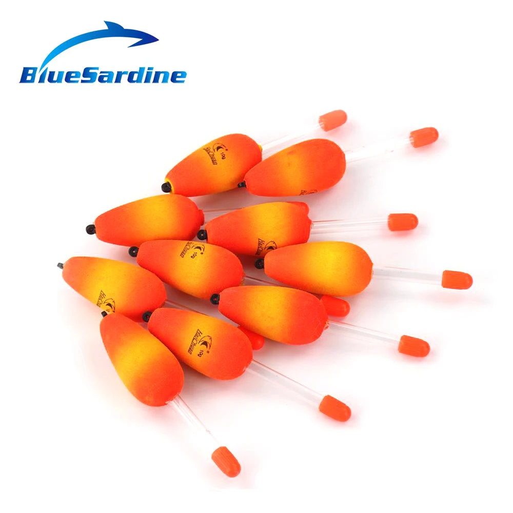 BlueSardine 10PCS Bobber Fishing Float Red EVA Floating Foam Bobber