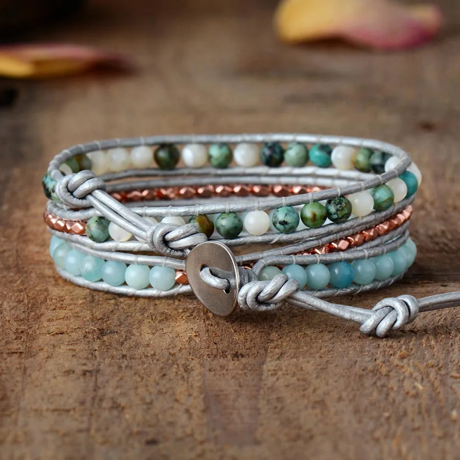 Leather Bangles Bracelets Femme Designer Beads Bracelets Wholesale Handmade Jewelry