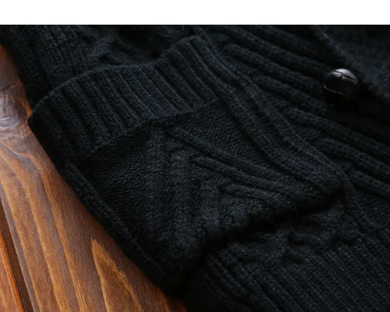 Winter Men Cardigan Coat Thicken Loose Fit Warm Turtleneck Sweater Men Autumn Knited Male Sweatercoat Black Brand Muls M-4XL-12