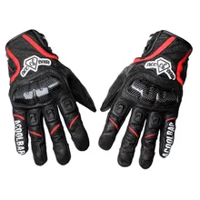 Cuero Real de la marca y Transpirable De Fibra De Carbono Guantes de Moto Motocross Guantes Racing Equipo de Protección Guantes de Ciclo Al Aire Libre