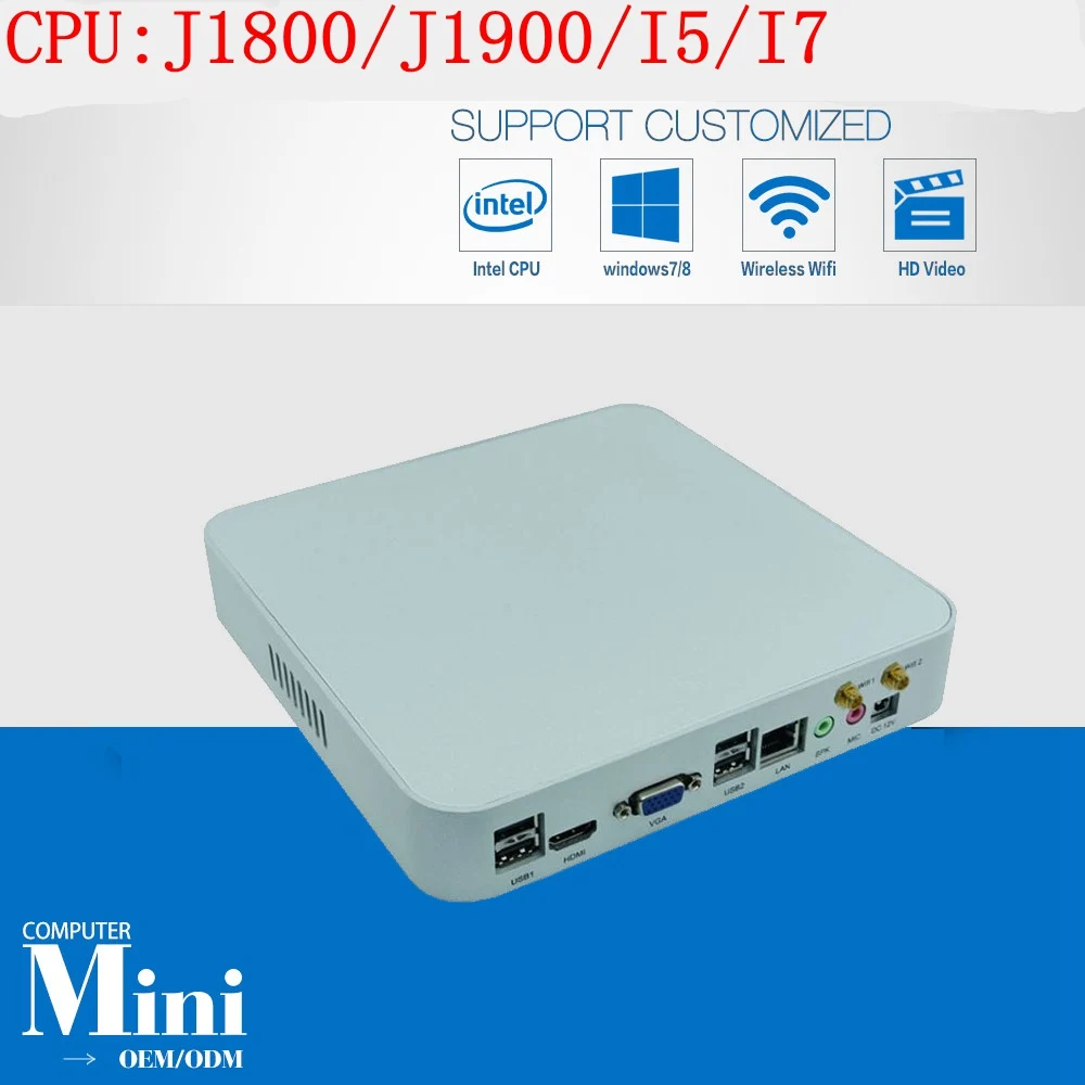 3 года гарантии дешевые DIY Mac мини ПК Windows предустановленный HTPC 1080P Intel Core i5 I7 J1800 J1900 2 Гб Ram 16 Гб SSD 300M Wifi