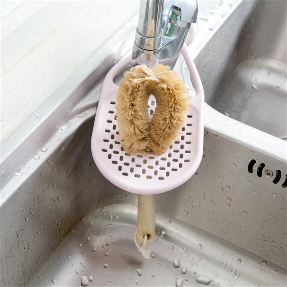 Sink Drain Sponge Holder Sponge Storage Rack Kitchen Bathroom Organizer Soap Draining Storage Basket Hanging Shelf Wash5
