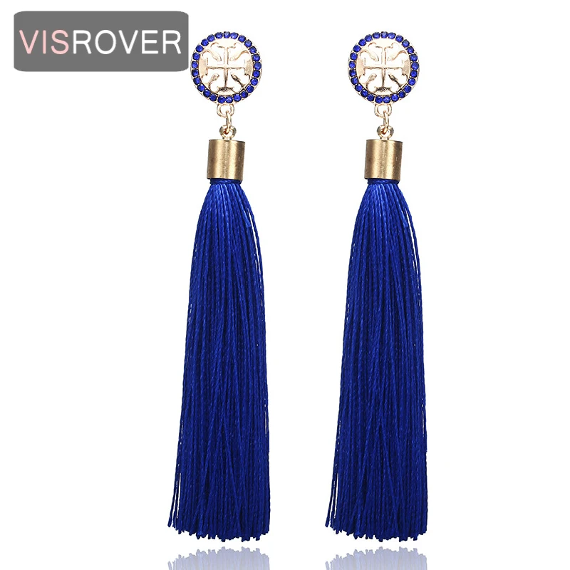 

VISROVER New Fashion Tassel Earrings BohoBohemian Long Exaggerated retro Flower long Drop Earrings for Women Wholesale party