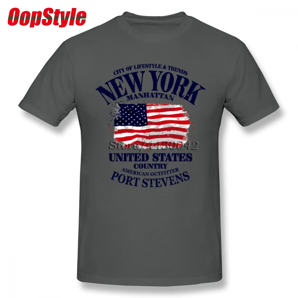 Нью-Йорк Манхэттен Флаг США футболка для Для мужчин плюс Размеры команда хлопок Футболка 4XL 5XL 6XL Camiseta - Цвет: Deep Heather