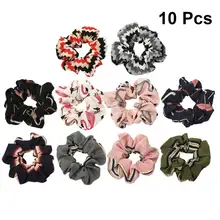 10 шт. резинки для волос с эластичным принтом элегантные резинки для хвостика держатели аксессуары для волос женская обувь